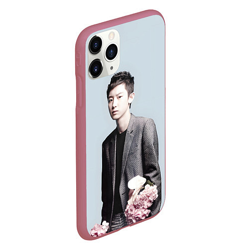 Чехол iPhone 11 Pro матовый Chanyeol / 3D-Малиновый – фото 2