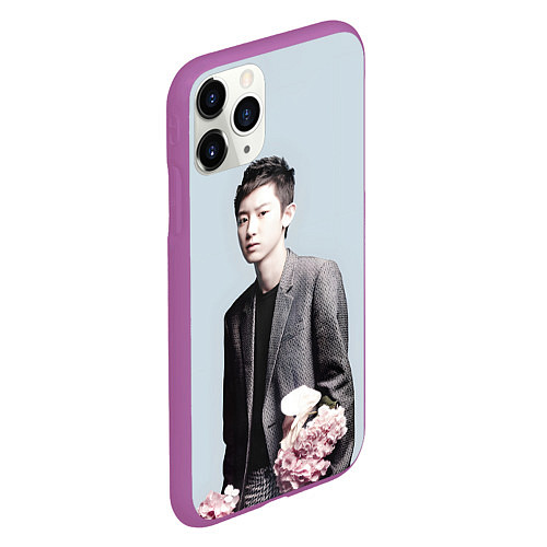 Чехол iPhone 11 Pro матовый Chanyeol / 3D-Фиолетовый – фото 2