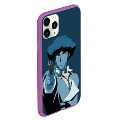 Чехол iPhone 11 Pro матовый Spike Spiegel blue, цвет: 3D-фиолетовый — фото 2