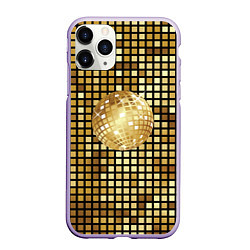 Чехол iPhone 11 Pro матовый Золотой диско шар и золотая мозаика, цвет: 3D-светло-сиреневый