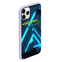 Чехол iPhone 11 Pro матовый Cyberpunk neon style, цвет: 3D-светло-сиреневый — фото 2