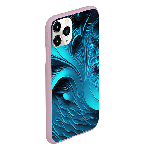 Чехол iPhone 11 Pro матовый Неоновые объемные узоры / 3D-Розовый – фото 2