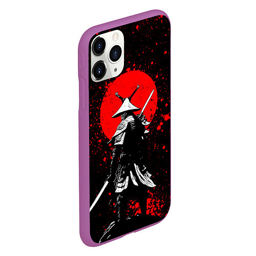 Чехол iPhone 11 Pro матовый Призрак цусимы - самурай / 3D-Фиолетовый – фото 2