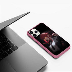 Чехол iPhone 11 Pro матовый Макима - сила контроля, цвет: 3D-малиновый — фото 2
