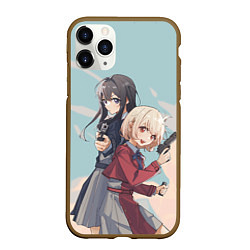 Чехол iPhone 11 Pro матовый Takina Inoue and Chisato Nishikigi - Lycoris Recoi, цвет: 3D-коричневый