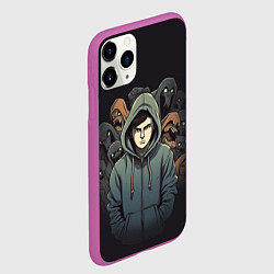 Чехол iPhone 11 Pro матовый Крик страха, цвет: 3D-фиолетовый — фото 2