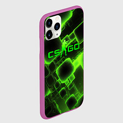Чехол iPhone 11 Pro матовый CS GO зеленые кислотные плиты, цвет: 3D-фиолетовый — фото 2