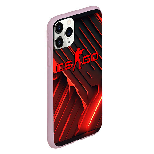 Чехол iPhone 11 Pro матовый CS GO red neon / 3D-Розовый – фото 2