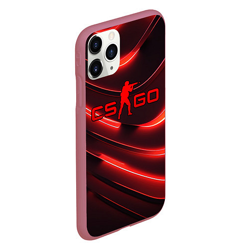 Чехол iPhone 11 Pro матовый CS GO red neon / 3D-Малиновый – фото 2