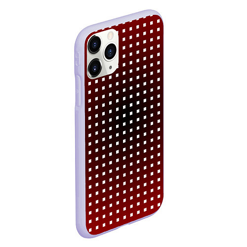 Чехол iPhone 11 Pro матовый Клеточки / 3D-Светло-сиреневый – фото 2