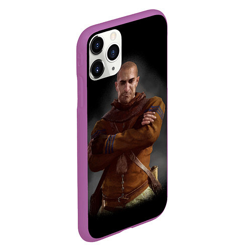 Чехол iPhone 11 Pro матовый The Witcher 3 - Гюнтер / 3D-Фиолетовый – фото 2