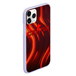 Чехол iPhone 11 Pro матовый CS GO red neon, цвет: 3D-светло-сиреневый — фото 2