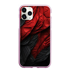 Чехол iPhone 11 Pro матовый Red black texture, цвет: 3D-розовый