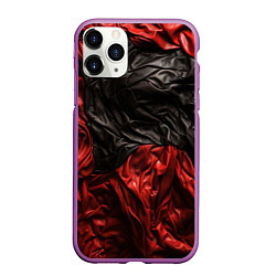 Чехол iPhone 11 Pro матовый Black red texture, цвет: 3D-фиолетовый