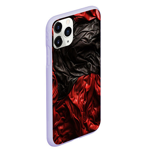 Чехол iPhone 11 Pro матовый Black red texture / 3D-Светло-сиреневый – фото 2