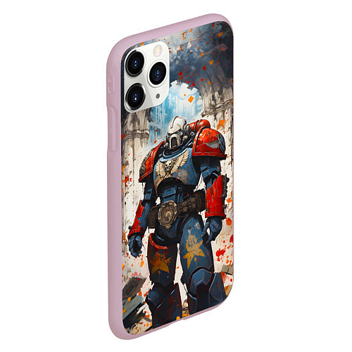 Чехол iPhone 11 Pro матовый Космодесант - Warhammer 40k / 3D-Розовый – фото 2