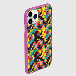 Чехол iPhone 11 Pro матовый Модный красочный камуфляж, цвет: 3D-фиолетовый — фото 2