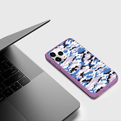 Чехол iPhone 11 Pro матовый Красивый модный камуфляж, цвет: 3D-фиолетовый — фото 2