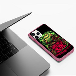 Чехол iPhone 11 Pro матовый Bring me the horizon dinosaurs, цвет: 3D-малиновый — фото 2