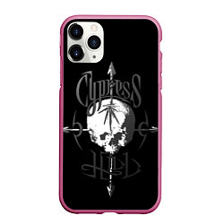 Чехол iPhone 11 Pro матовый Cypress hill - arrows skull, цвет: 3D-малиновый