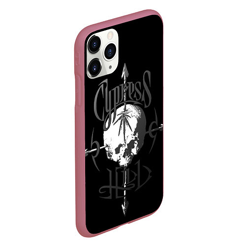 Чехол iPhone 11 Pro матовый Cypress hill - arrows skull / 3D-Малиновый – фото 2