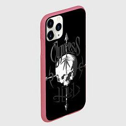 Чехол iPhone 11 Pro матовый Cypress hill - arrows skull, цвет: 3D-малиновый — фото 2