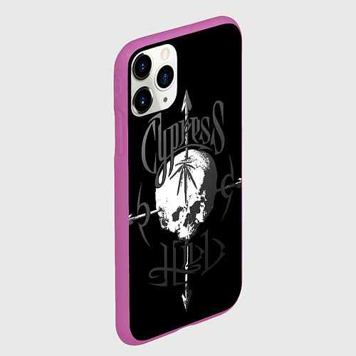Чехол iPhone 11 Pro матовый Cypress hill - arrows skull / 3D-Фиолетовый – фото 2