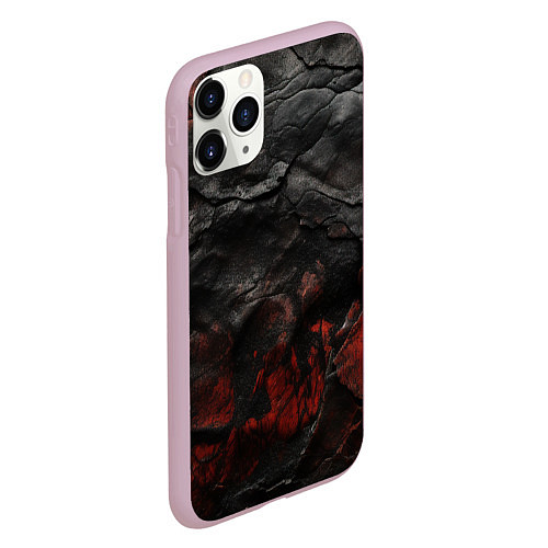 Чехол iPhone 11 Pro матовый Текстура из кожи / 3D-Розовый – фото 2