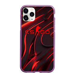 Чехол iPhone 11 Pro матовый CSGO red abstract