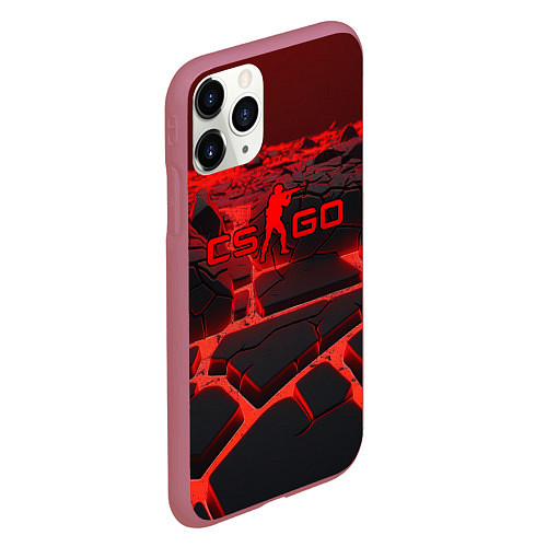 Чехол iPhone 11 Pro матовый CS GO red neon texture / 3D-Малиновый – фото 2