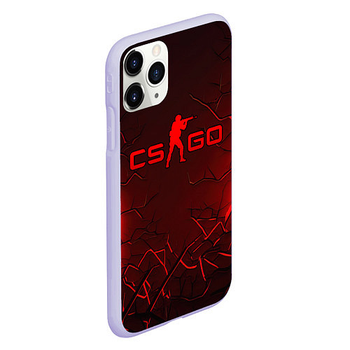 Чехол iPhone 11 Pro матовый CSGO logo dark red / 3D-Светло-сиреневый – фото 2