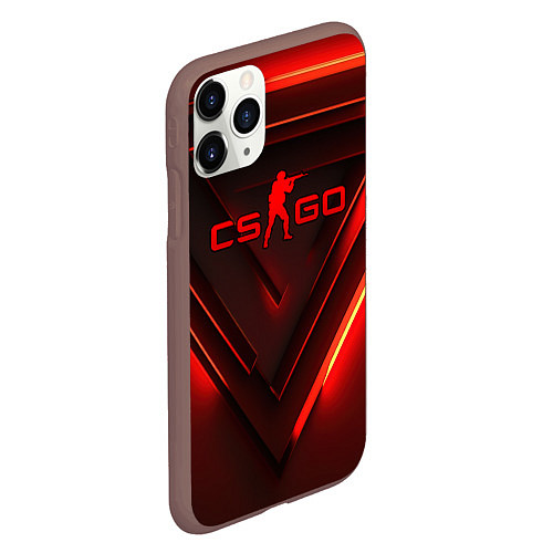 Чехол iPhone 11 Pro матовый CS GO red light / 3D-Коричневый – фото 2
