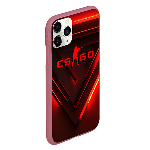 Чехол iPhone 11 Pro матовый CS GO red light / 3D-Малиновый – фото 2