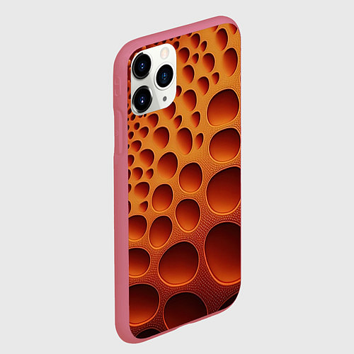 Чехол iPhone 11 Pro матовый Объемные впадины / 3D-Малиновый – фото 2