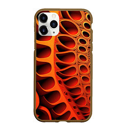 Чехол iPhone 11 Pro матовый Объемная оранжевая абстракция, цвет: 3D-коричневый