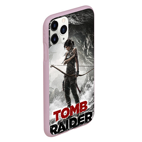 Чехол iPhone 11 Pro матовый Rise of the tomb rider / 3D-Розовый – фото 2