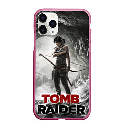 Чехол iPhone 11 Pro матовый Rise of the tomb rider, цвет: 3D-малиновый