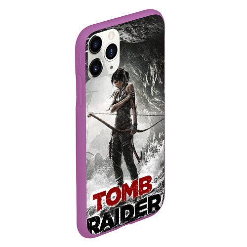 Чехол iPhone 11 Pro матовый Rise of the tomb rider / 3D-Фиолетовый – фото 2