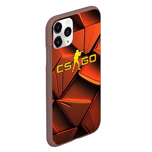 Чехол iPhone 11 Pro матовый CSGO orange logo / 3D-Коричневый – фото 2