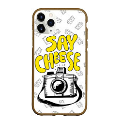 Чехол iPhone 11 Pro матовый Say cheese, цвет: 3D-коричневый