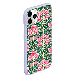 Чехол iPhone 11 Pro матовый Растительный орнамент в стиле модерн, цвет: 3D-светло-сиреневый — фото 2