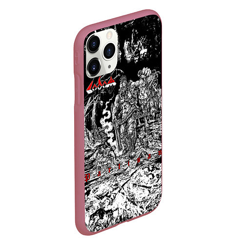 Чехол iPhone 11 Pro матовый Sodom Partisan / 3D-Малиновый – фото 2