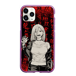 Чехол iPhone 11 Pro матовый Power - Chainsaw Man, цвет: 3D-фиолетовый