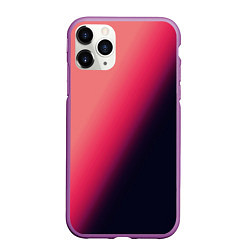 Чехол iPhone 11 Pro матовый Градиент темно-розовый