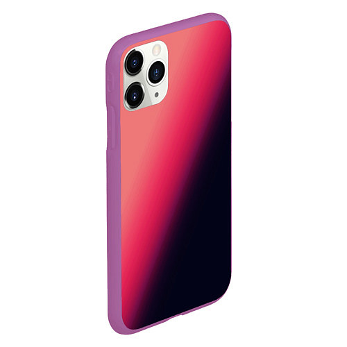 Чехол iPhone 11 Pro матовый Градиент темно-розовый / 3D-Фиолетовый – фото 2