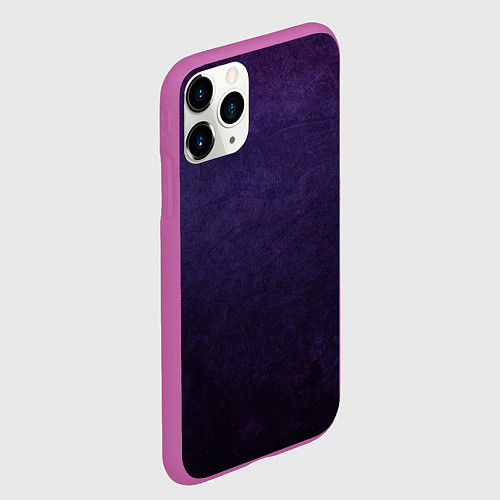 Чехол iPhone 11 Pro матовый Фиолетово-черный градиент / 3D-Фиолетовый – фото 2
