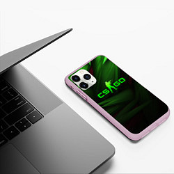 Чехол iPhone 11 Pro матовый CS GO green logo, цвет: 3D-розовый — фото 2