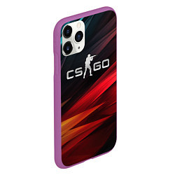 Чехол iPhone 11 Pro матовый CS GO dark abstract logo, цвет: 3D-фиолетовый — фото 2