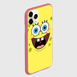 Чехол iPhone 11 Pro матовый Губка Спанч Боб, цвет: 3D-малиновый — фото 2