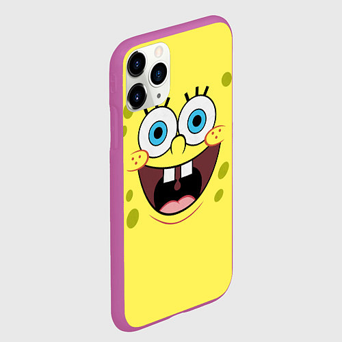 Чехол iPhone 11 Pro матовый Губка Спанч Боб / 3D-Фиолетовый – фото 2